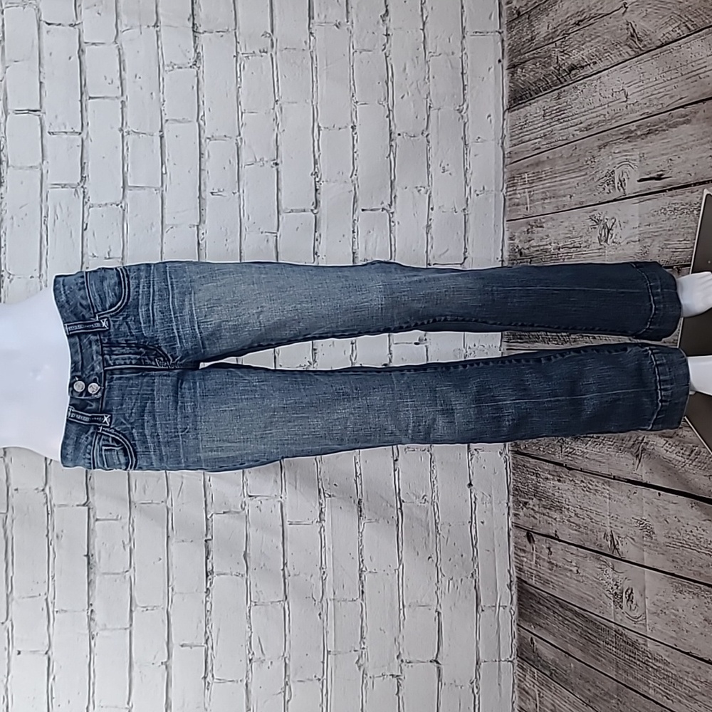 Refuge Premium Classic Cotton Blend Low Rise Bootcut Denim Jean Medium Blue Wash